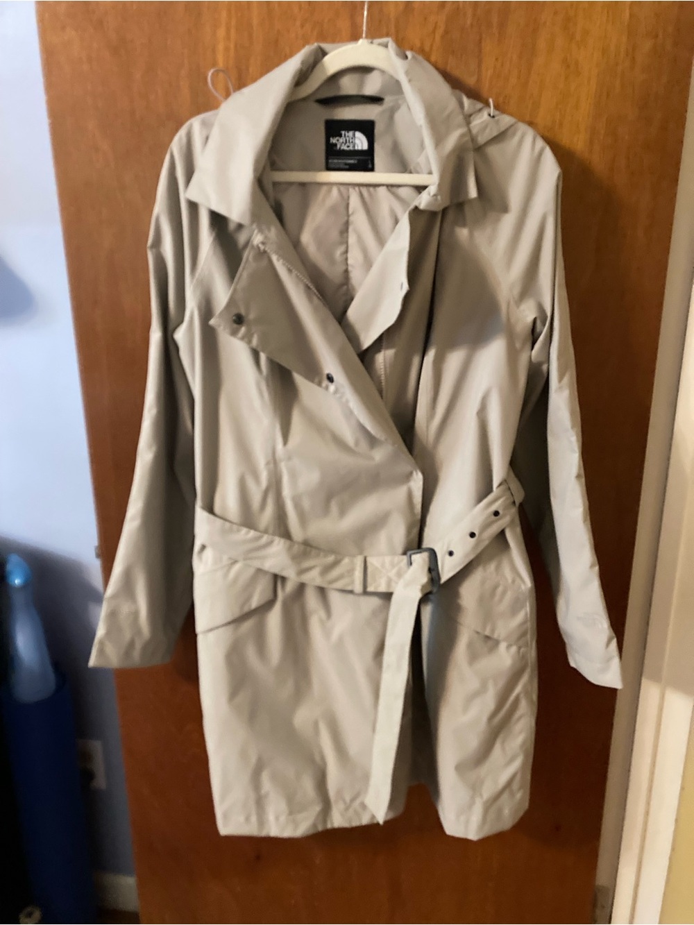 The North Face Women's Light Beige Trench Coat with Belt